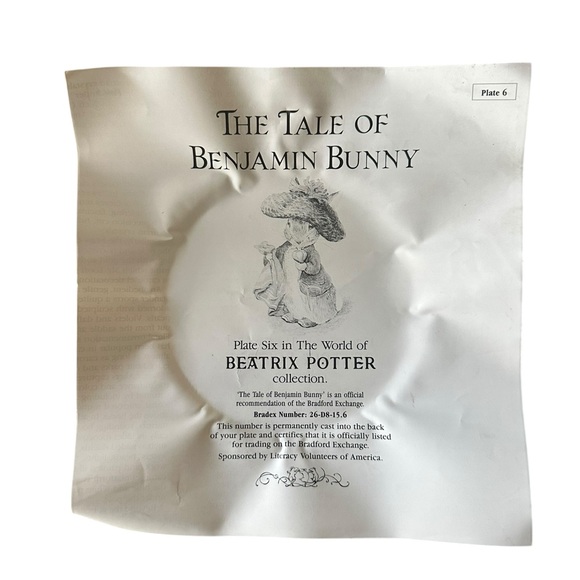 Davenport Pottery “The Tale of Benjamin Bunny” Collectors Plate & Book - Picture 4 of 7